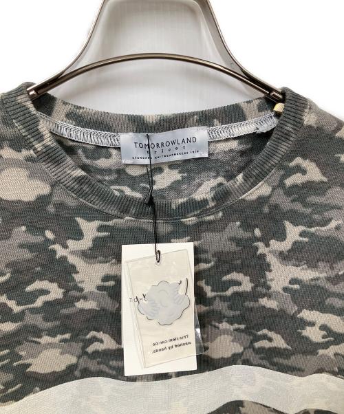 TOMORROW LAND（トゥモローランド）TOMORROW LAND (トゥモローランド) コットンリネン クルーネックプルオーバーニット グリーン サイズ:L 未使用品の古着・服飾アイテム