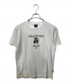 TEDDY BEAR×SHIPSテディベア×シップス）の古着「プリント＆ステッチ TEE」｜ホワイト