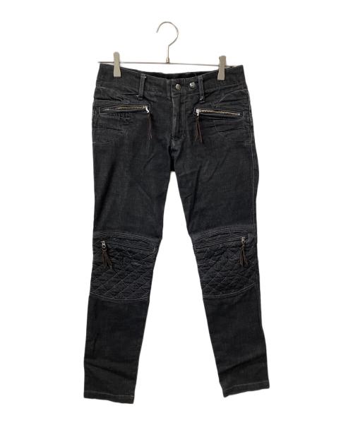Max Fritz（マックスフリッツ）MAX FRITZ (マックスフリッツ) ダブルニーデニムパンツ ブラック ブラック サイズ:w39の古着・服飾アイテム