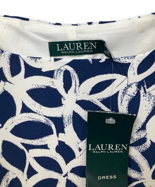 LAUREN RALPH LAUREN（ローレンラルフローレン）LAUREN RALPH LAUREN (ローレンラルフローレン) ノースリーブワンピース ネイビー×ホワイト サイズ:14の古着・服飾アイテム