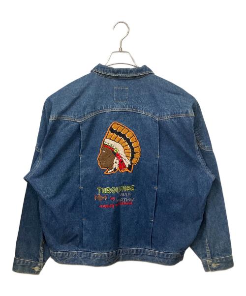 SENSITIVE（センシティブ）SENSITIVE (センシティブ) 刺繍デニムジャケット ネイビー サイズ:Lの古着・服飾アイテム