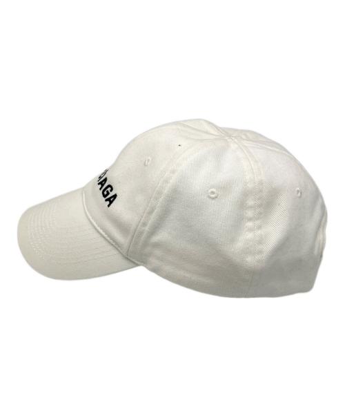 BALENCIAGA（バレンシアガ）BALENCIAGA (バレンシアガ) ベースボールキャップ ホワイト ホワイトの古着・服飾アイテム
