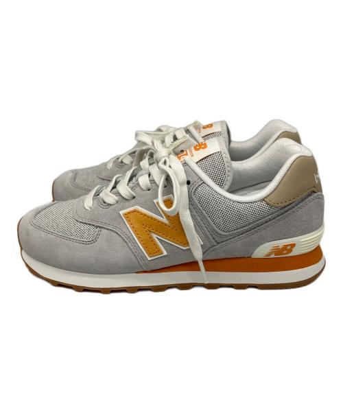 NEW BALANCE（ニューバランス）NEW BALANCE (ニューバランス) 574スニーカー　グレー×オレンジ グレー サイズ:25の古着・服飾アイテム