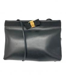 Salvatore Ferragamo（サルヴァトーレ フェラガモ）の古着「レザーショルダーバッグ ブラック」｜ブラック