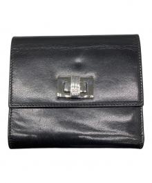 GUCCI（グッチ）の古着「レザー3つ折り財布 ブラック」｜ブラック