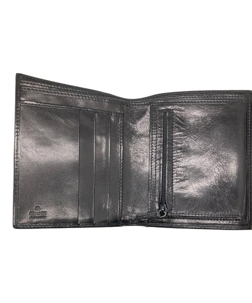 GUCCI（グッチ）GUCCI (グッチ) レザー3つ折り財布 ブラック ブラックの古着・服飾アイテム