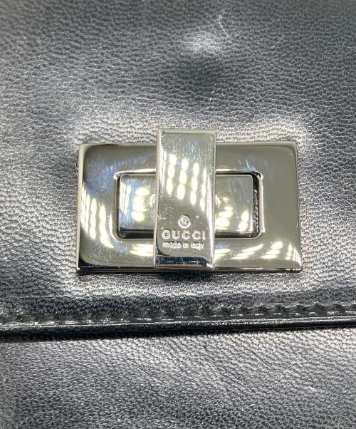 GUCCI（グッチ）GUCCI (グッチ) レザー3つ折り財布 ブラック ブラックの古着・服飾アイテム