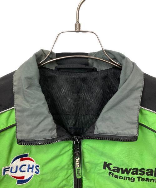 kawasaki（カワサキ）kawasaki (カワサキ) モータースポーツジャケット ブラック×グリーン サイズ:Mの古着・服飾アイテム