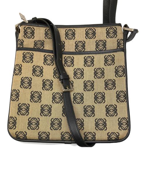 LOEWE（ロエベ）LOEWE (ロエベ) アナグラムショルダーバッグ ベージュ×ブラック ベージュ×ブラックの古着・服飾アイテム