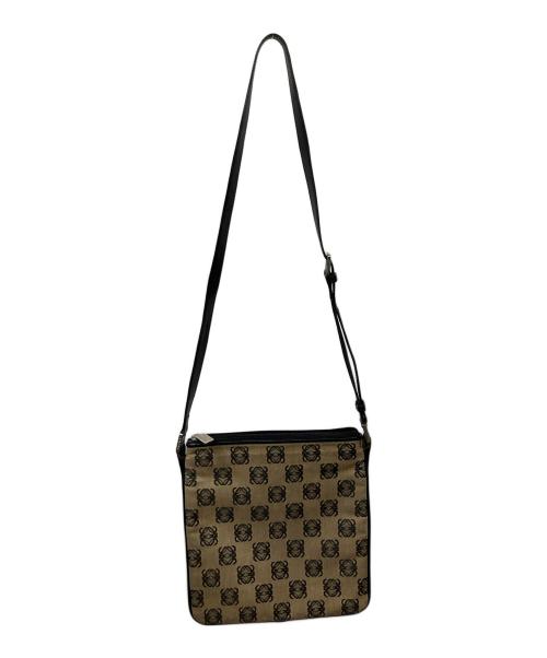 LOEWE（ロエベ）LOEWE (ロエベ) アナグラムショルダーバッグ ベージュ×ブラック ベージュ×ブラックの古着・服飾アイテム