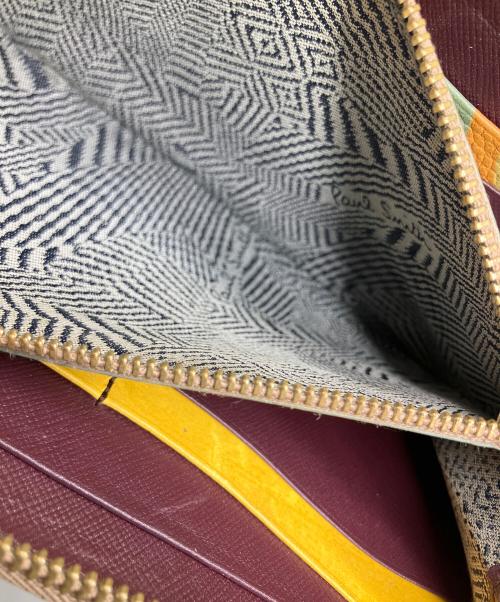 PAUL SMITH（ポールスミス）Paul Smith (ポールスミス) ラウンドファスナー財布 ブラック×レッド レッドの古着・服飾アイテム