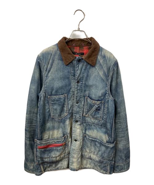 JOHNBULL（ジョンブル）Johnbull (ジョンブル) 首元コーデュロイデニムジャケット ネイビー ネイビー サイズ:mの古着・服飾アイテム