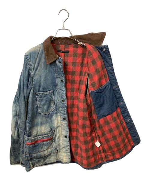 JOHNBULL（ジョンブル）Johnbull (ジョンブル) 首元コーデュロイデニムジャケット ネイビー ネイビー サイズ:mの古着・服飾アイテム