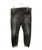 DIESELディーゼル）の古着「デニムパンツ D-VIDER-T」｜ブラック