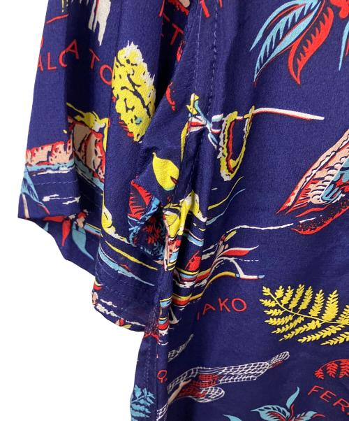 AVANTI（アヴァンティ）AVANTI (アヴァンティ) シルク半袖シャツ ネイビー ブルー サイズ:XSの古着・服飾アイテム