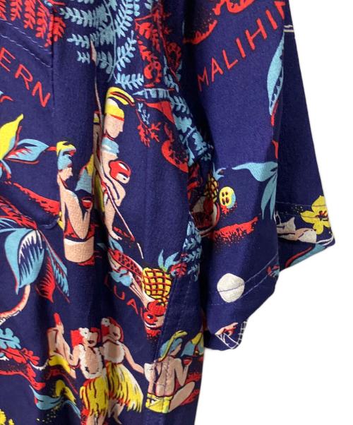 AVANTI（アヴァンティ）AVANTI (アヴァンティ) シルク半袖シャツ ネイビー ブルー サイズ:XSの古着・服飾アイテム