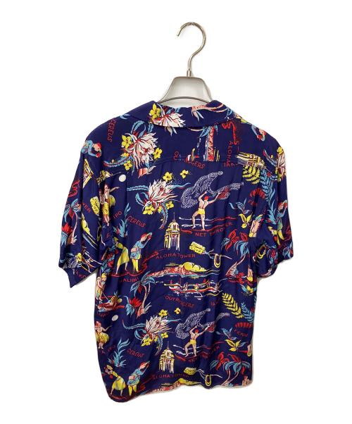 AVANTI（アヴァンティ）AVANTI (アヴァンティ) シルク半袖シャツ ネイビー ブルー サイズ:XSの古着・服飾アイテム