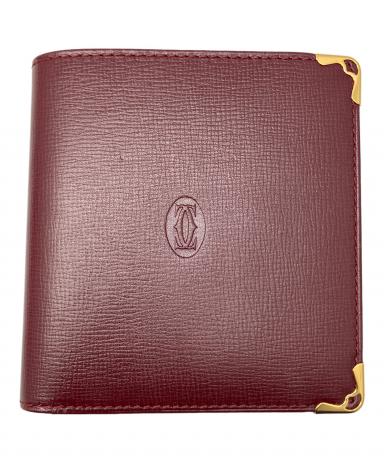 中古・古着通販】Cartier (カルティエ) 2つ折り財布 ワインレッド