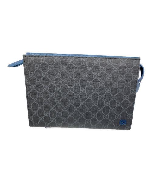 GUCCI（グッチ）GUCCI (グッチ) クラッチバッグ GGシュプリーム ブルーの古着・服飾アイテム