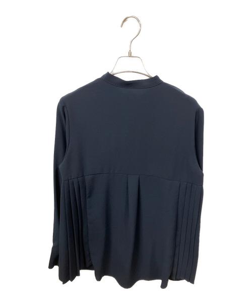 SHIPS（シップス）SHIPS (シップス) ストレッチ ジョーゼット プリーツ ブラウス ネイビー サイズ:Mの古着・服飾アイテム