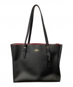 COACHコーチ）の古着「モリー　トートバッグ　ブラック×ホワイト」｜ブラック×レッド