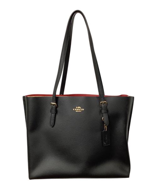 COACH（コーチ）COACH (コーチ) モリー　トートバッグ　ブラック×ホワイト ブラック×レッドの古着・服飾アイテム