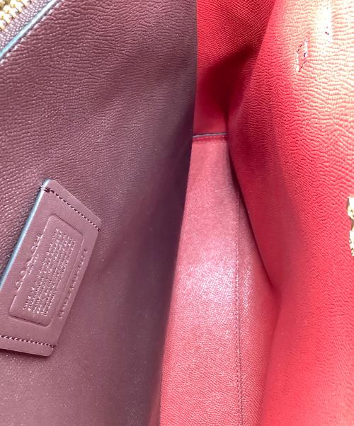 COACH（コーチ）COACH (コーチ) モリー　トートバッグ　ブラック×ホワイト ブラック×レッドの古着・服飾アイテム