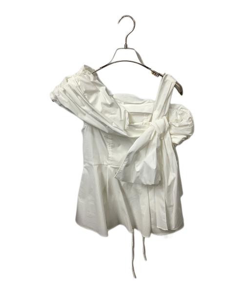 Snidel（スナイデル）Snidel (スナイデル) アシメリボン ブラウス ホワイト サイズ:Freeの古着・服飾アイテム