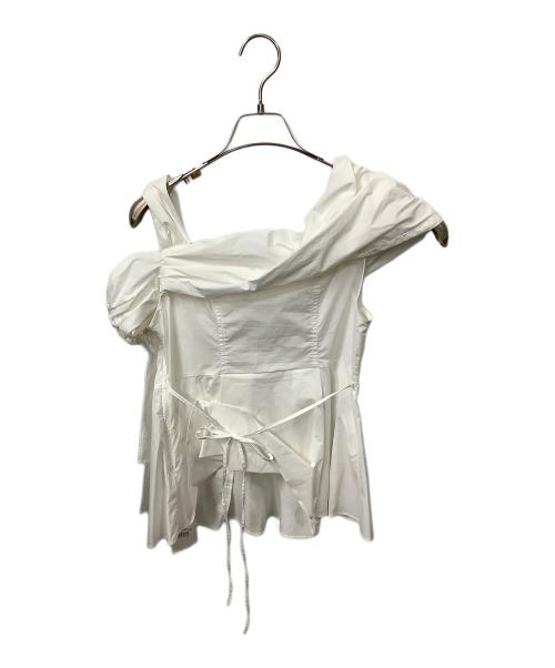 Snidel（スナイデル）Snidel (スナイデル) アシメリボン ブラウス ホワイト サイズ:Freeの古着・服飾アイテム