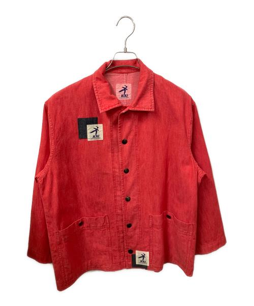 HAI（ハイ）HAI (ハイ) デニムカバーオール レッド サイズ:Mの古着・服飾アイテム
