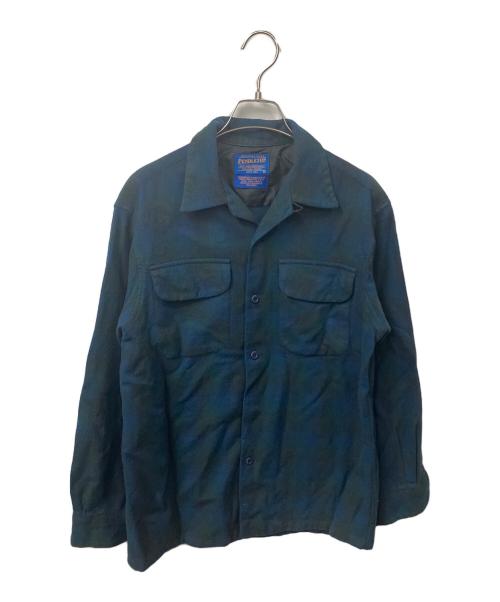 PENDLETON（ペンドルトン）PENDLETON (ペンドルトン) チェック長袖シャツ ヴァージンウール グリーン×ブルー サイズ:5の古着・服飾アイテム