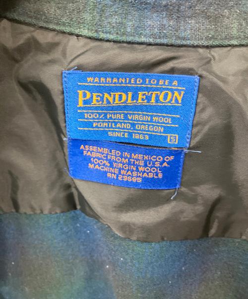 PENDLETON（ペンドルトン）PENDLETON (ペンドルトン) チェック長袖シャツ ヴァージンウール グリーン×ブルー サイズ:5の古着・服飾アイテム