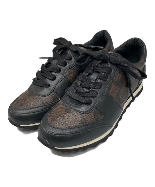 COACH（コーチ）COACH (コーチ) レザースニーカー ブラウン×ブラック ブラウン×ブラック サイズ:23の古着・服飾アイテム