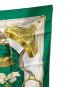 中古・古着 HERMES (エルメス) シルクスカーフ ETRIERS ETRIERS グリーン×ホワイト：6000円