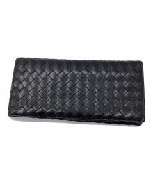 BOTTEGA VENETA（ボッテガベネタ）の古着「長財布　イントレチャート ブラック」｜ブラック