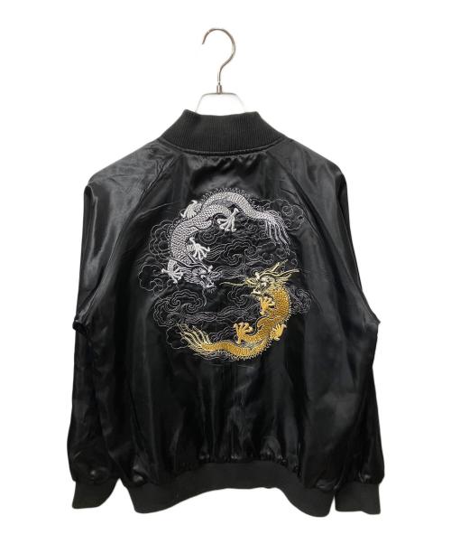 STUDIO HIRO（スタジオ ヒロ）STUDIO HIRO (スタジオ ヒロ) スカジャン ブラック×シルバー ブラック サイズ:Lの古着・服飾アイテム
