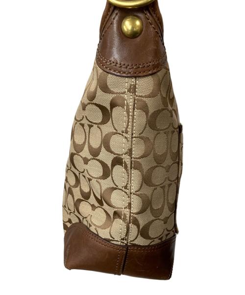 COACH（コーチ）COACH (コーチ) シグネチャー ショルダーバッグ ベージュ×ブラウンの古着・服飾アイテム