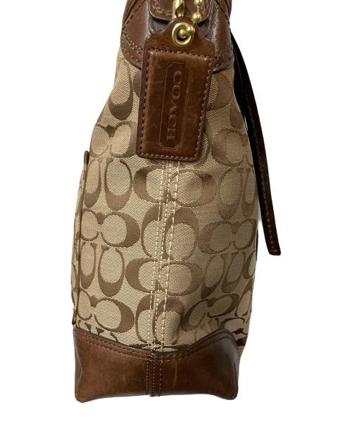 COACH（コーチ）COACH (コーチ) シグネチャー ショルダーバッグ ベージュ×ブラウンの古着・服飾アイテム