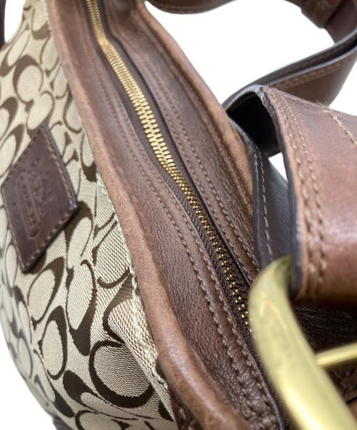 COACH（コーチ）COACH (コーチ) シグネチャー ショルダーバッグ ベージュ×ブラウンの古着・服飾アイテム