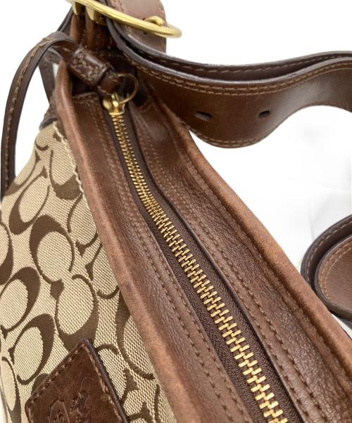 COACH（コーチ）COACH (コーチ) シグネチャー ショルダーバッグ ベージュ×ブラウンの古着・服飾アイテム