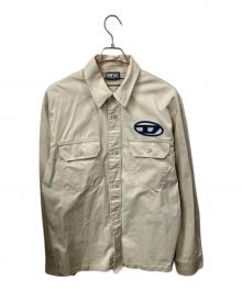 DIESEL（ディーゼル）の古着「オーバルDロゴ刺繍シャツ」｜カーキ