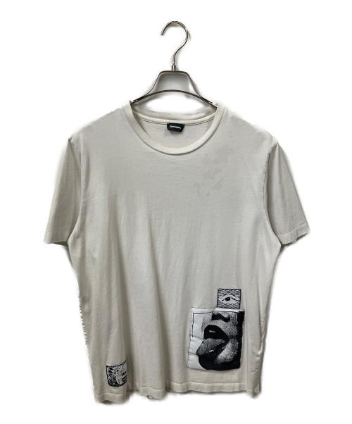 DIESEL（ディーゼル）DIESEL (ディーゼル) プリントTシャツ ホワイト ホワイト サイズ:Lの古着・服飾アイテム