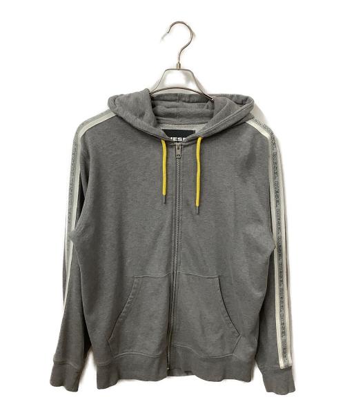 DIESEL（ディーゼル）DIESEL (ディーゼル) サイドラインジップパーカー　グレー グレー サイズ:Ｌの古着・服飾アイテム