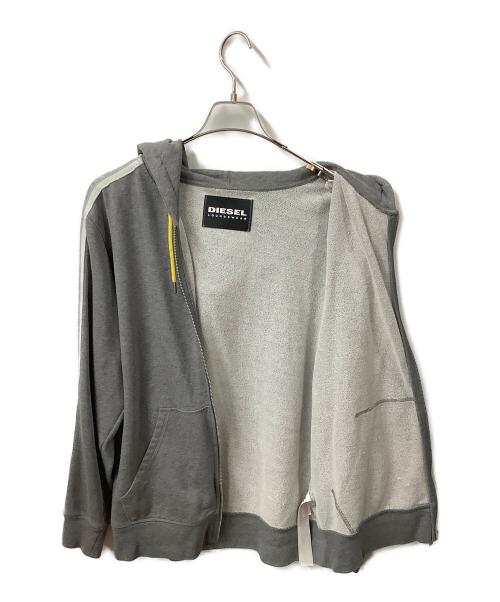 DIESEL（ディーゼル）DIESEL (ディーゼル) サイドラインジップパーカー　グレー グレー サイズ:Ｌの古着・服飾アイテム