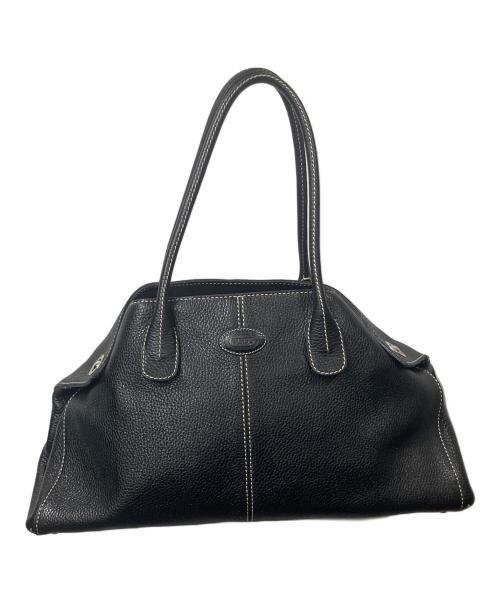 TOD'S（トッズ）TOD'S (トッズ) レザートートバッグ ブラック ブラックの古着・服飾アイテム