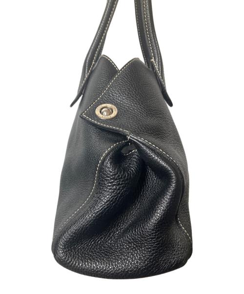 TOD'S（トッズ）TOD'S (トッズ) レザートートバッグ ブラック ブラックの古着・服飾アイテム