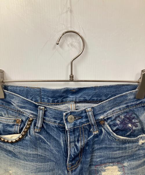 Hysteric Glamour（ヒステリックグラマー）Hysteric Glamour (ヒステリックグラマー) クラッシュデニムパンツ ネイビー インディゴ サイズ:ＸＳの古着・服飾アイテム