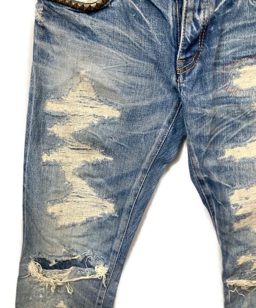 Hysteric Glamour（ヒステリックグラマー）Hysteric Glamour (ヒステリックグラマー) クラッシュデニムパンツ ネイビー インディゴ サイズ:ＸＳの古着・服飾アイテム