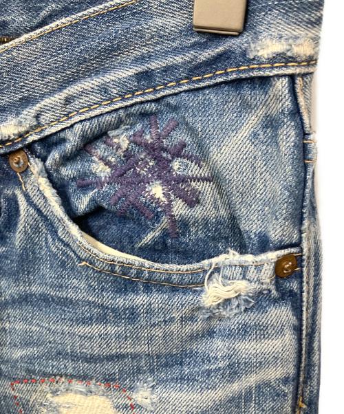 Hysteric Glamour（ヒステリックグラマー）Hysteric Glamour (ヒステリックグラマー) クラッシュデニムパンツ ネイビー インディゴ サイズ:ＸＳの古着・服飾アイテム