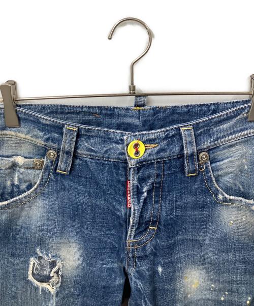 DSQUARED2（ディースクエアード）DSQUARED2 (ディースクエアード) クラッシュデニム インディゴ インディゴ サイズ:44の古着・服飾アイテム